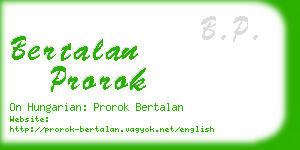 bertalan prorok business card